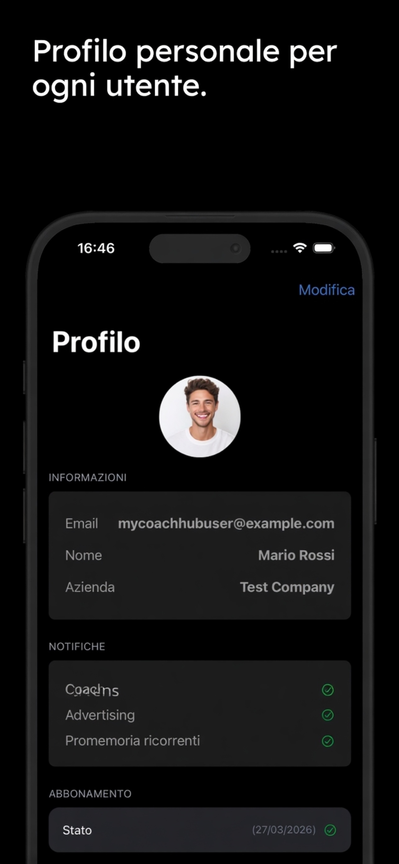 Anteprima iOS MyCoachHub
